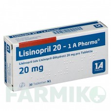ЛІЗИНОПРИЛ (LISINOPRIL) 20 таблетки 30 шт - Лізиноприл 1 A PHARMA