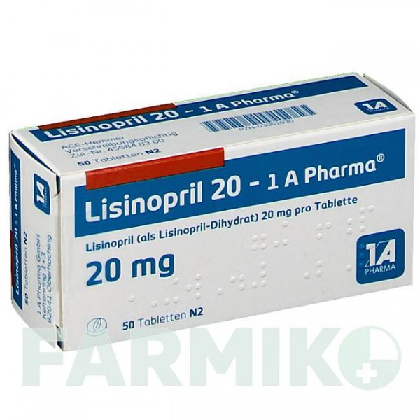 ЛІЗИНОПРИЛ (LISINOPRIL) 20 таблетки 50 шт - Лізиноприл 1 A PHARMA