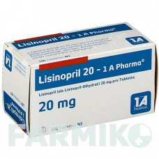 ЛІЗИНОПРИЛ (LISINOPRIL) 20 таблетки 100 шт - Лізиноприл 1 A PHARMA