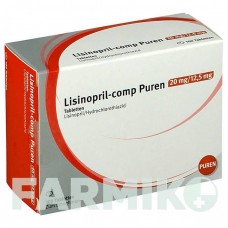 ЛИЗИНОПРИЛ (LISINOPRIL) 20 мг/12,5 мг таблетки 50 шт - Лизиноприл, Гидрохлоротиазид PUREN PHARMA