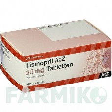 ЛІЗИНОПРИЛ (LISINOPRIL) 20 мг таблетки 100 шт - Лізиноприл ABZ PHARMA