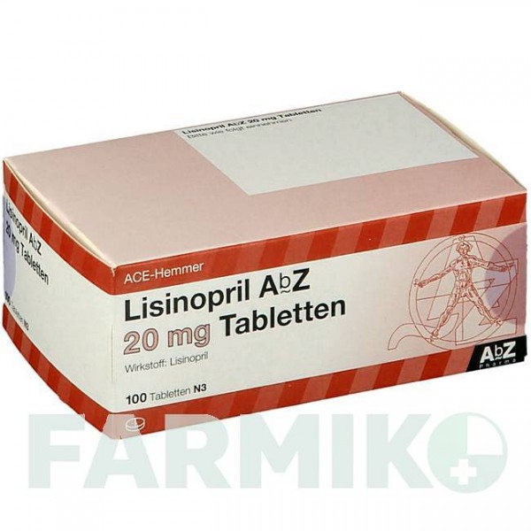 ЛИЗИНОПРИЛ (LISINOPRIL) 20 мг таблетки 100 шт - Лизиноприл ABZ PHARMA