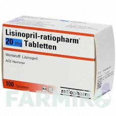 ЛІЗИНОПРИЛ (LISINOPRIL) 20 мг таблетки 100 шт - Лізиноприл RATIOPHARM