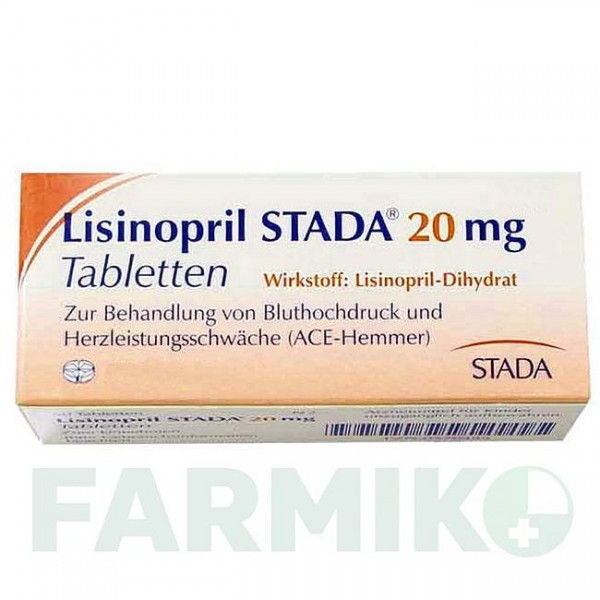 ЛІЗИНОПРИЛ (LISINOPRIL) 20 мг таблетки 30 шт - Лізиноприл STADAPHARM