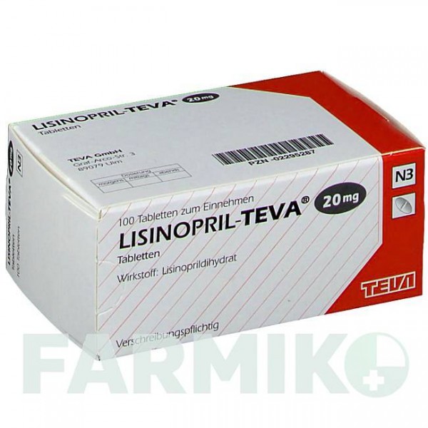 ЛІЗИНОПРИЛ (LISINOPRIL) 20 мг таблетки 100 шт - Лізиноприл TEVA