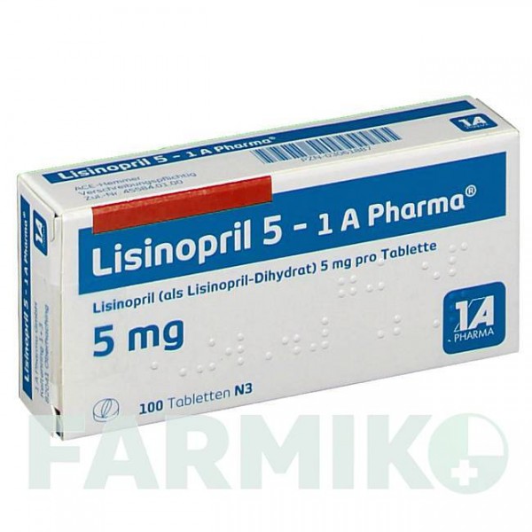 ЛІЗИНОПРИЛ (LISINOPRIL) 5 таблетки 100 шт - Лізиноприл 1 A PHARMA