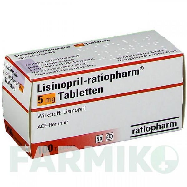 ЛИЗИНОПРИЛ (LISINOPRIL) 5 мг таблетки 50 шт - Лизиноприл RATIOPHARM