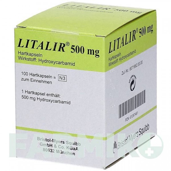 ЛИТАЛИР (LITALIR) 500 мг капсулы 100 шт - Гидроксикарбамид CHEPLAPHARM