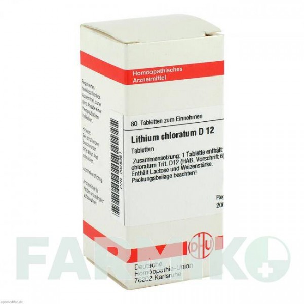 ЛИТИУМ ХЛОРАТУМ (LITHIUM CHLORATUM) D 12 таблетки 80 шт - Гомеопатия DHU