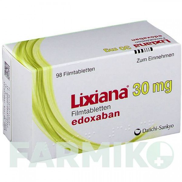 ЛІКСІАНА (LIXIANA) 30 мг таблетки 98 шт - Едоксабан DAIICHI SANKYO