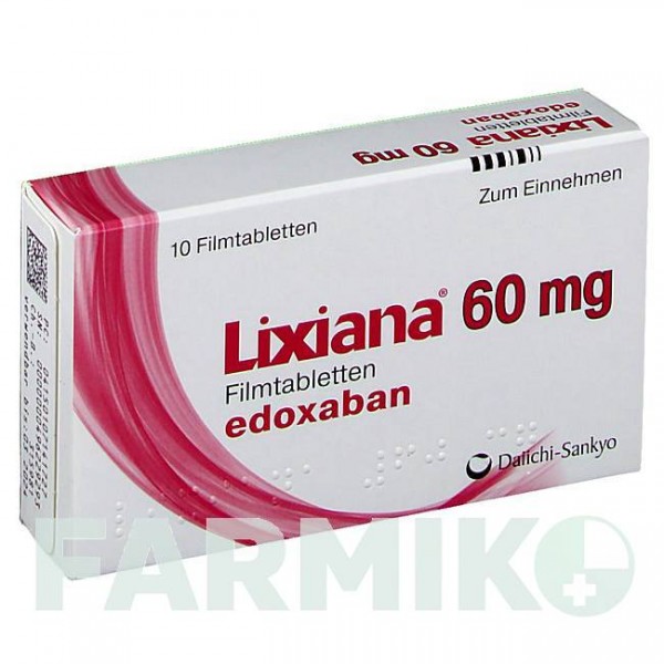 ЛІКСІАНА (LIXIANA) 60 мг таблетки 10 шт - Едоксабан DAIICHI SANKYO