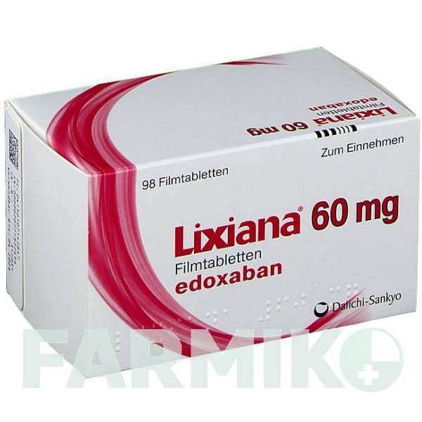 ЛІКСІАНА (LIXIANA) 60 мг таблетки 98 шт - Едоксабан DAIICHI SANKYO