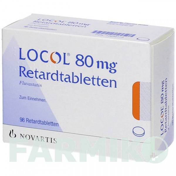 ЛОКОЛ (LOCOL) 80 мг таблетки 98 шт - Флувастатин NOVARTIS