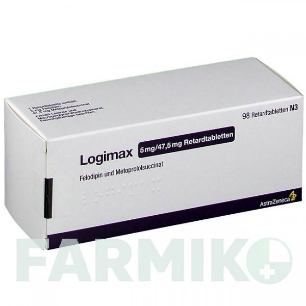 ЛОГІМАКС (LOGIMAX) таблетки 98 шт - Метопролол, Фелодипін EMRA-MED