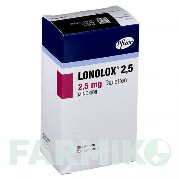 ЛОНОЛОКС (LONOLOX) 2,5 мг таблетки 30 шт - Миноксидил PFIZER