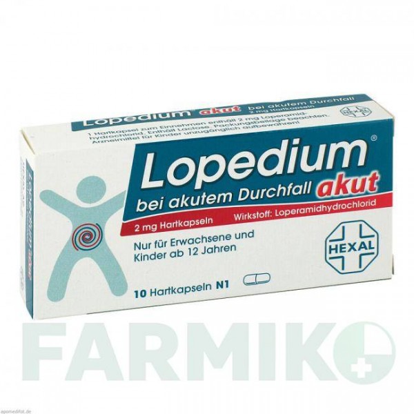 ЛОПЕДИУМ (LOPEDIUM) капсулы 10 шт - Лоперамид HEXAL