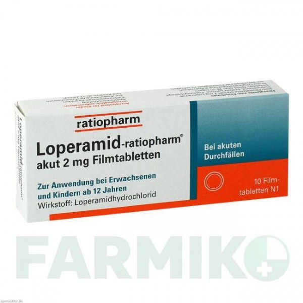 ЛОПЕРАМИД (LOPERAMID) 2 мг таблетки 10 шт - Лоперамид RATIOPHARM