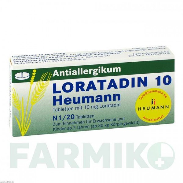 ЛОРАТАДИН (LORATADIN) 10 таблетки 20 шт - Лоратадин HEUMANN PHARMA