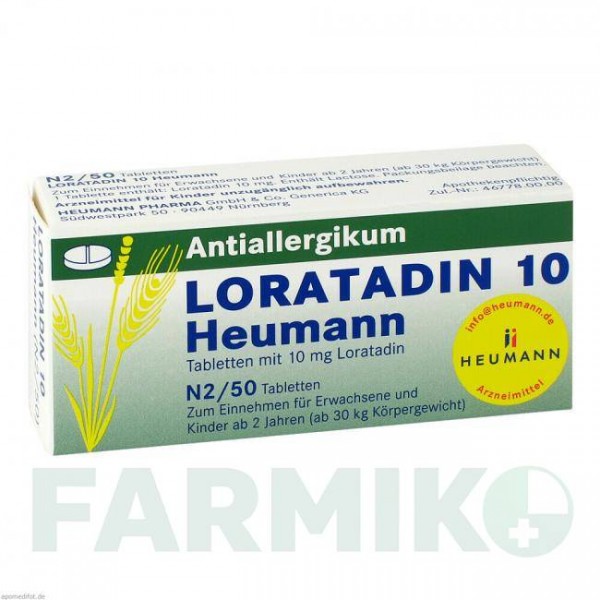 ЛОРАТАДИН (LORATADIN) 10 таблетки 50 шт - Лоратадин HEUMANN PHARMA