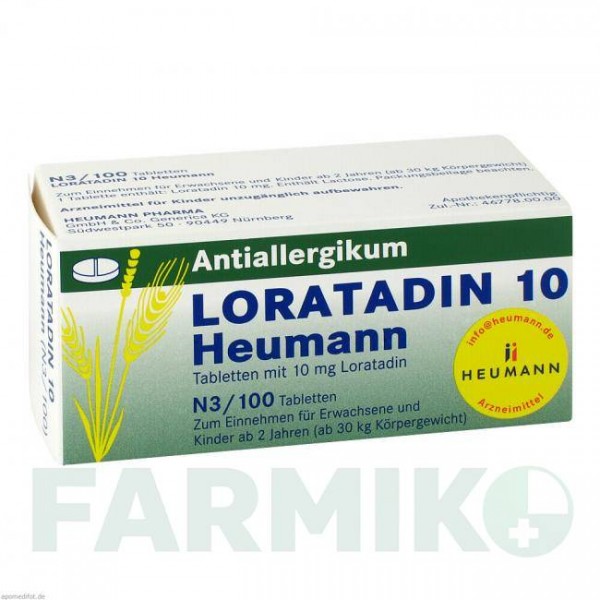 ЛОРАТАДИН (LORATADIN) 10 таблетки 100 шт - Лоратадин HEUMANN PHARMA