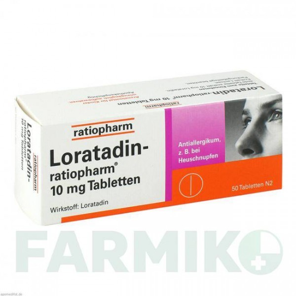 ЛОРАТАДИН (LORATADIN) 10 мг таблетки 50 шт - Лоратадин RATIOPHARM