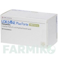 ЛОРЗААР (LORZAAR) 100/12,5 мг таблетки 98 шт - Лозартан, Гідрохлоротіазид ORGANON