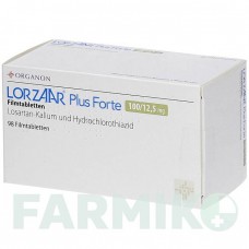 ЛОРЗААР (LORZAAR) 100/12,5 мг таблетки 98 шт - Лозартан, Гідрохлоротіазид ORGANON