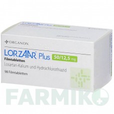 ЛОРЗААР (LORZAAR) 50/12,5 мг таблетки 98 шт - Лозартан, Гідрохлоротіазид ORGANON
