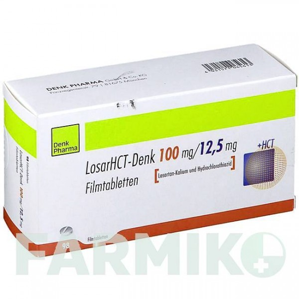 ЛОСАРТ (LOSARHCT) 100 мг/12,5 мг таблетки 98 шт - Лозартан, Гидрохлоротиазид DENK PHARMA
