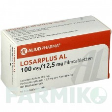 ЛОСАРПЛЮС (LOSARPLUS) 100 мг/12,5 мг таблетки 98 шт - Лозартан, Гідрохлоротіазид ALIUD PHARMA
