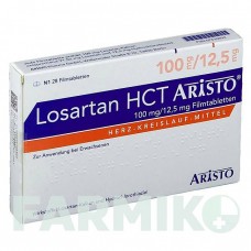 ЛОЗАРТАН (LOSARTAN) 100 мг/12,5 мг таблетки 28 шт - Лозартан, Гидрохлоротиазид ARISTO PHARMA