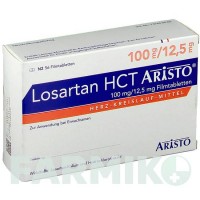 ЛОЗАРТАН (LOSARTAN) 100 мг/12,5 мг таблетки 56 шт - Лозартан, Гідрохлоротіазид ARISTO PHARMA