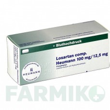 ЛОЗАРТАН (LOSARTAN) 100 мг/12,5 мг таблетки 56 шт - Лозартан, Гидрохлоротиазид HEUMANN PHARMA