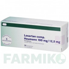 ЛОЗАРТАН (LOSARTAN) 100 мг/12,5 мг таблетки 98 шт - Лозартан, Гидрохлоротиазид HEUMANN PHARMA