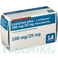 ЛОЗАРТАН (LOSARTAN) 100 мг/25 мг таблетки 98 шт - Лозартан, Гідрохлоротіазид 1 A PHARMA