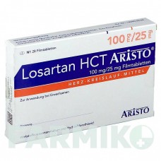 ЛОЗАРТАН (LOSARTAN) 100 мг/25 мг таблетки 28 шт - Лозартан, Гидрохлоротиазид ARISTO PHARMA