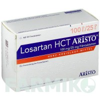 ЛОЗАРТАН (LOSARTAN) 100 мг/25 мг таблетки 98 шт - Лозартан, Гідрохлоротіазид ARISTO PHARMA