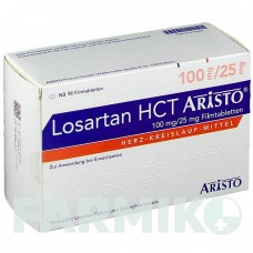 ЛОЗАРТАН (LOSARTAN) 100 мг/25 мг таблетки 98 шт - Лозартан, Гидрохлоротиазид ARISTO PHARMA