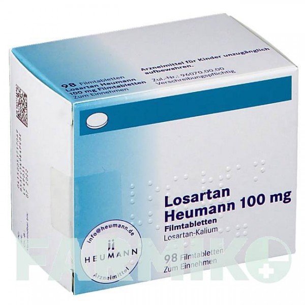 ЛОЗАРТАН (LOSARTAN) 100 мг таблетки 98 шт - Лозартан HEUMANN PHARMA
