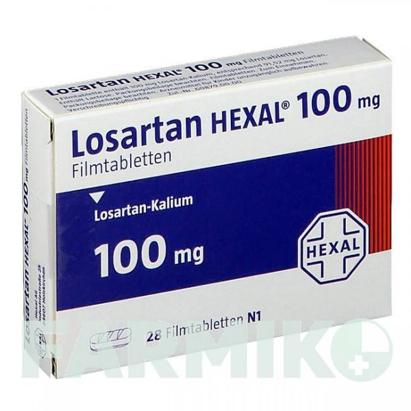 ЛОЗАРТАН (LOSARTAN) 100 мг таблетки 28 шт - Лозартан HEXAL