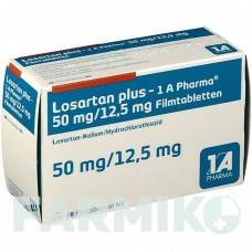 ЛОЗАРТАН (LOSARTAN) 50 мг/12,5 мг таблетки 98 шт - Лозартан, Гідрохлоротіазид 1 A PHARMA