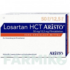 ЛОЗАРТАН (LOSARTAN) 50 мг/12,5 мг таблетки 28 шт - Лозартан, Гідрохлоротіазид ARISTO PHARMA