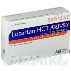 ЛОЗАРТАН (LOSARTAN) 50 мг/12,5 мг таблетки 56 шт - Лозартан, Гідрохлоротіазид ARISTO PHARMA