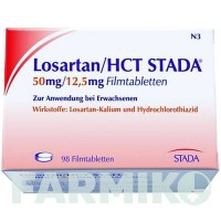 ЛОЗАРТАН (LOSARTAN) 50 мг/12,5 мг таблетки 28 шт - Лозартан, Гідрохлоротіазид STADAPHARM