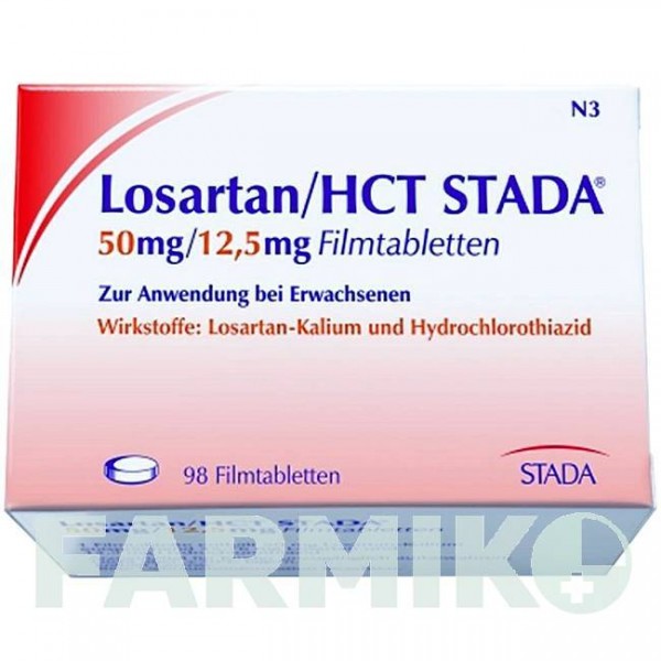 ЛОЗАРТАН (LOSARTAN) 50 мг/12,5 мг таблетки 28 шт - Лозартан, Гидрохлоротиазид STADAPHARM
