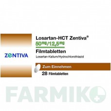 ЛОЗАРТАН (LOSARTAN) 50 мг/12,5 мг таблетки 28 шт - Лозартан, Гідрохлоротіазид ZENTIVA