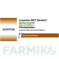 ЛОЗАРТАН (LOSARTAN) 50 мг/12,5 мг таблетки 56 шт - Лозартан, Гидрохлоротиазид ZENTIVA