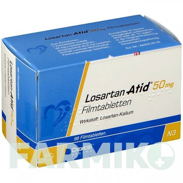 ЛОЗАРТАН (LOSARTAN) 50 мг таблетки 98 шт - Лозартан DEXCEL PHARMA