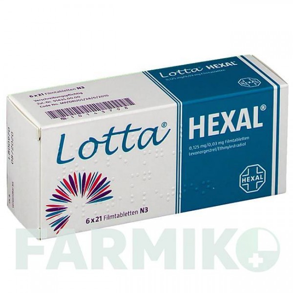 ЛОТТА (LOTTA) 0,125 мг/0,03 мг таблетки 6x21 шт - Левоноргестрел, Етинілестрадіол HEXAL