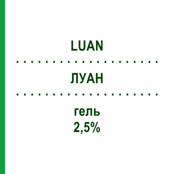 ЛУАН (LUAN) 2,5% гель 15 г - Активные вещества MOLTENI